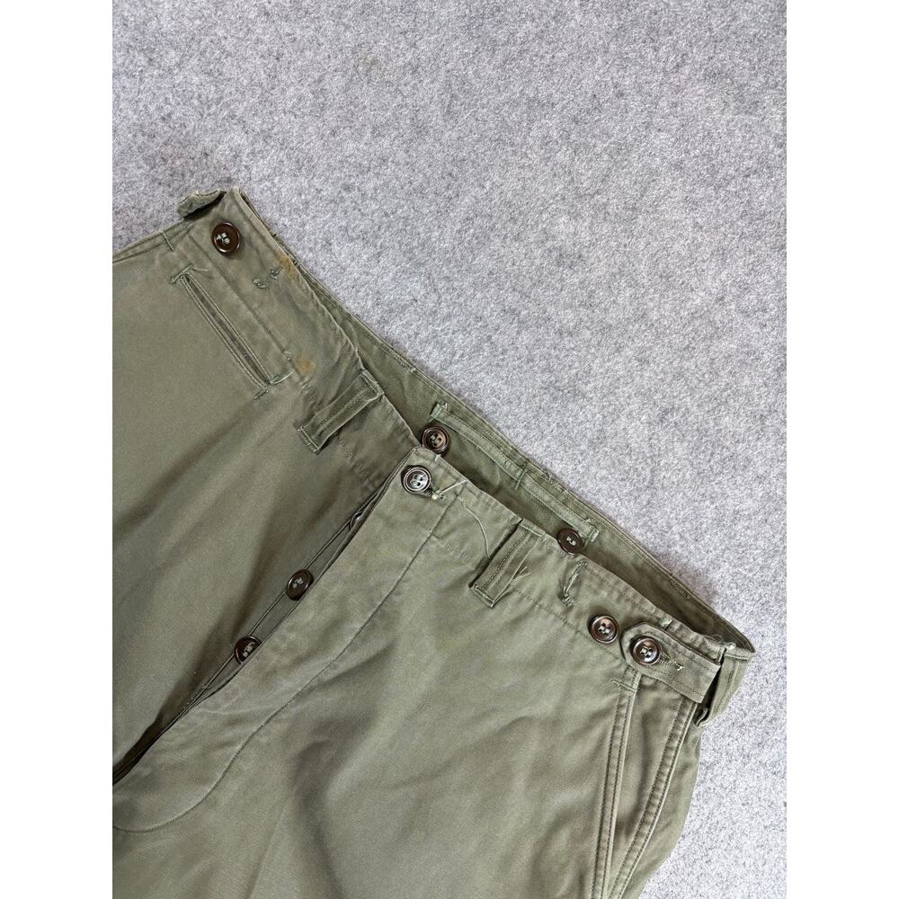 Vintage 50s US Army M1943 Field Trousers Pants Men 34 Green Military Utility HPT - Picture 4 of 11